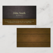 Elegant Leer & het Houten Visitekaartje van de (Voorkant / Achterkant)