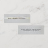 Elegant leer met luxe metalen afwerking mini visitekaartje (Voorkant / Achterkant)