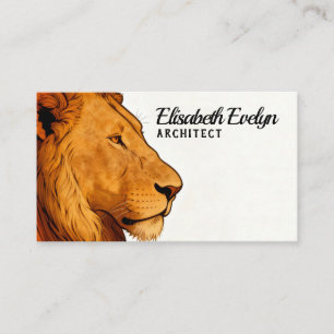 Elegant Leeuwenprofiel – Modern Zakelijk Visitekaa Visitekaartje