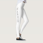 Elegant Leggings toevoegen Jouw naam Tekst Logo Mo<br><div class="desc">Voeg de Logo van de Naam van de Jouw tekst de Moderne Witte Leggings van de Sjabloon Elegant toe.</div>