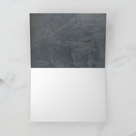 Elegant leisteen grijs stucco blanco dank u bedankkaart (Binnen)