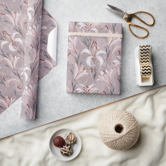 Elegant lelie inpakpapier – Floral Gift Wrap (Crafts)