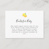 Elegant Lemon Baby shower Book Request Card Informatiekaartje (Voorkant)