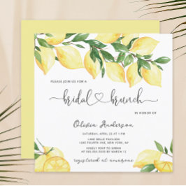 Elegant Lemon Bridal Brunch Uitnodiging