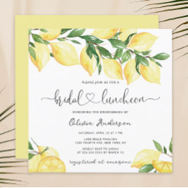 Elegant Lemon Bridal Luncheon Kaart