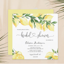 Elegant Lemon Bridal Shower Kaart