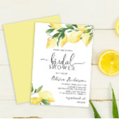 Elegant Lemon Bridal Shower Kaart