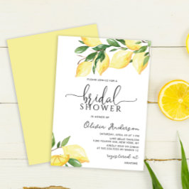 Elegant Lemon Bridal Shower Kaart