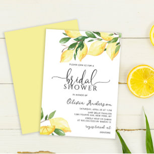 Elegant Lemon Bridal Shower Kaart