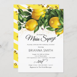 Elegant Lemon Bridal Shower Kaart