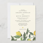 Elegant Lemon Citrus Greenery Wedding Kaart (Voorkant)