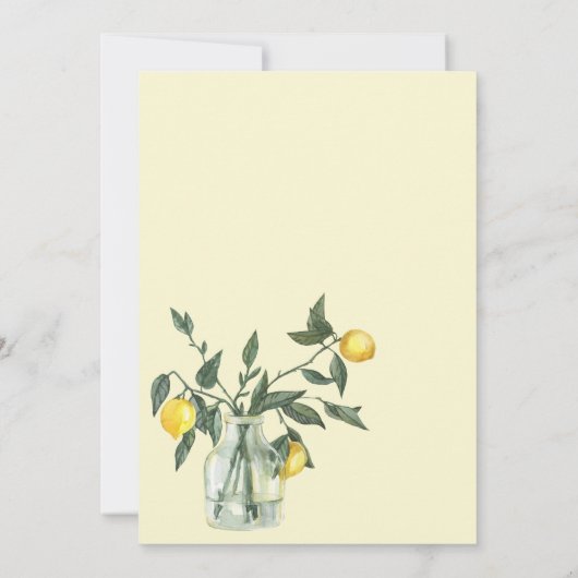 Elegant Lemon Citrus Greenery Wedding Kaart (Achterkant)