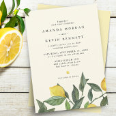 Elegant Lemon Citrus Greenery Wedding Kaart