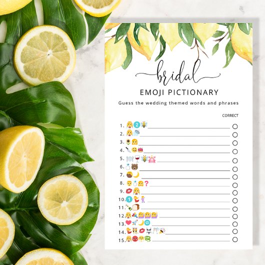 Elegant Lemon Emoji Pictionary Game