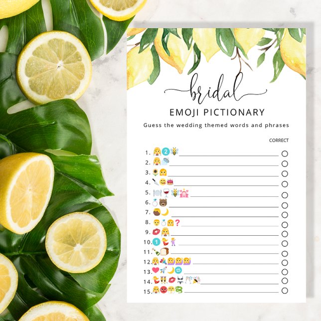 Elegant Lemon Emoji Pictionary Game (Creator heeft geüpload)