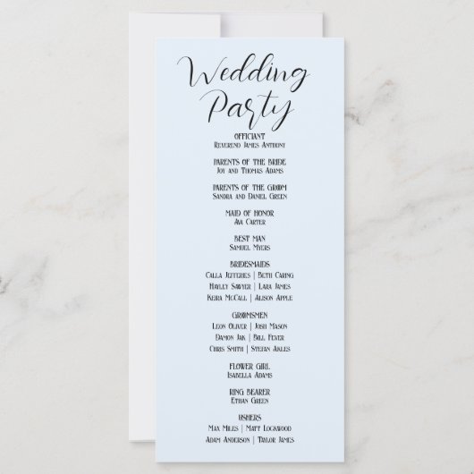 Elegant Lemon en Greenery Blue Wedding Program (Achterkant)