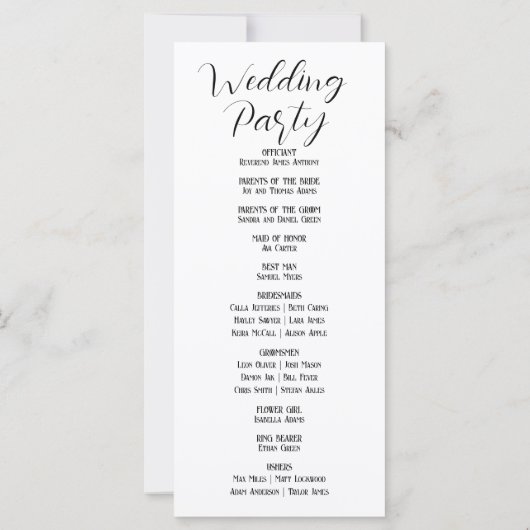 Elegant Lemon en Greenery White Wedding Programme (Achterkant)