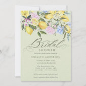 Elegant Lemon Floral Citrus Bridal Shower Kaart (Voorkant)