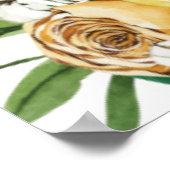 Elegant Lemon Floral Greenery Wedding Welkom Poster (Hoek)