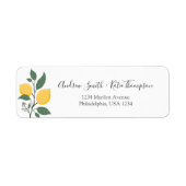 Elegant Lemon Foliage Calligraphy Script Name Etiket (Voorkant)