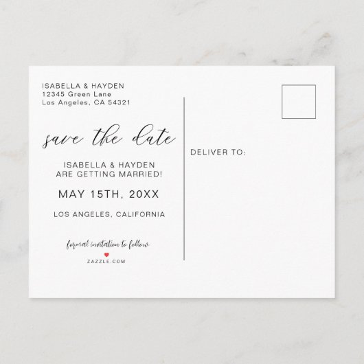 Elegant Lemon Fruit Waterverf Boho Save Date Aankondigingskaart (Achterkant)