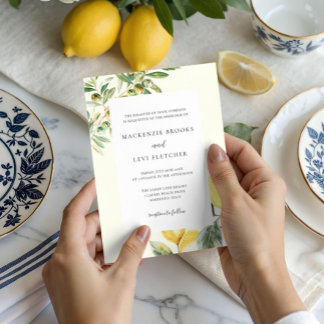 Elegant Lemon Garden Wedding Kaart