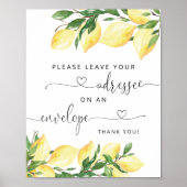 Elegant Lemon Gelieve het adres op de envelop te g Poster (Voorkant)