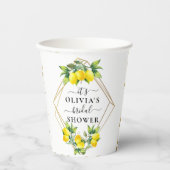 Elegant Lemon Gold Geometric Vrijgezellenfeest Pap Papieren Bekers (Voorkant)