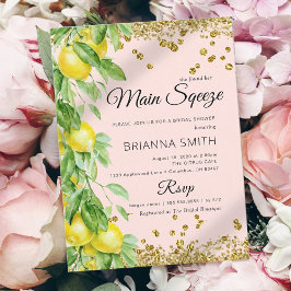 Elegant Lemon Gold Glitter Vrijgezellenfeest Kaart