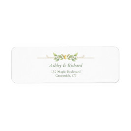 Elegant Lemon Greenery Return Address Etiket