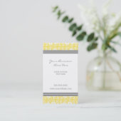 Elegant Lemon Grey Damask Visitekaartjes (Staand voorkant)