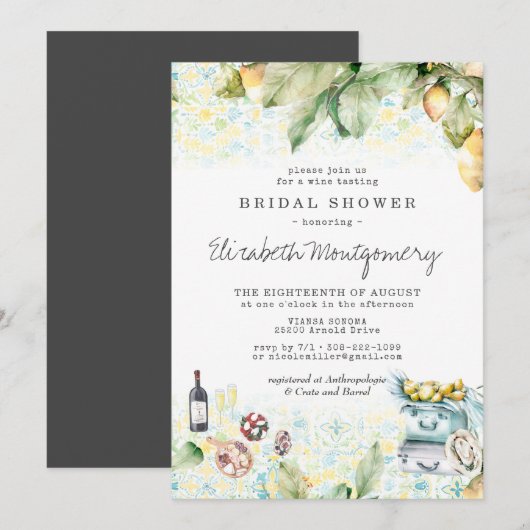 Elegant Lemon Grove Picnic Vrijgezellenfeest Kaart (Voorkant / Achterkant)