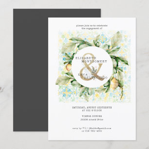 Elegant Lemon Grove Wedding Engagement Party Kaart