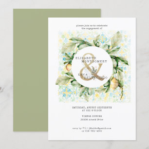 Elegant Lemon Grove Wedding Engagement Party Kaart