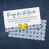 Elegant Lemon Italy Blue Tegel Recipe Request Visitekaartje