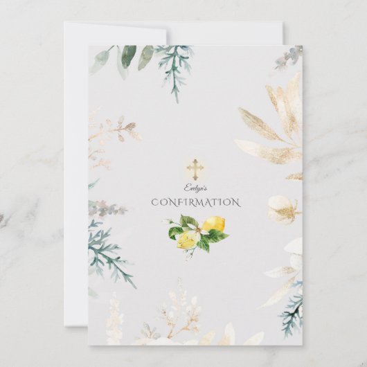 Elegant Lemon maakt een gouden bevestiging van het Kaart (Achterkant)