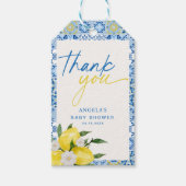 Elegant Lemon Mediterraan Baby shower Cadeaulabel (Voorkant)