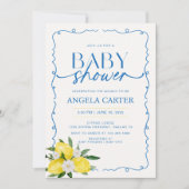 Elegant Lemon Mediterraan Baby shower Kaart (Voorkant)