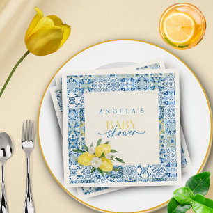Elegant Lemon Mediterraan Baby shower Servet