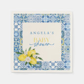 Elegant Lemon Mediterraan Baby shower Servet (Voorkant)
