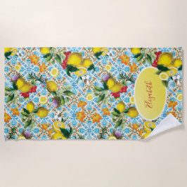 Elegant Lemon Monogrammed Strandlaken