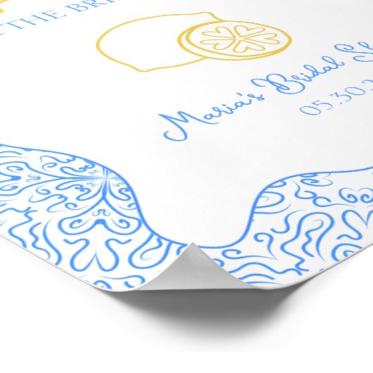 Elegant Lemon Recept Kaart Teken voor Vrijgezellen Poster (Hoek)