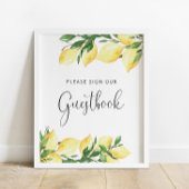 Elegant Lemon Sign Guest Book Poster