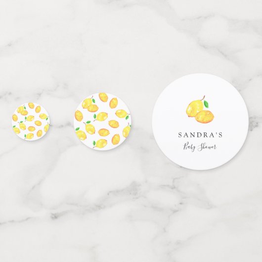Elegant Lemon Theme Baby shower Minimale Moderne Confetti (Voorkanten)