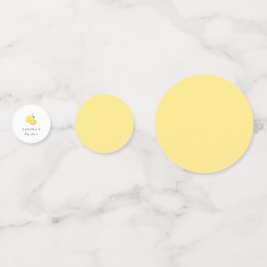 Elegant Lemon Theme Baby shower Minimale Moderne Confetti (Achterkanten)