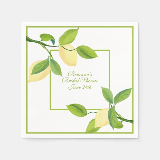 Elegant Lemon Theme Paper Napkin Servet (Voorkant)