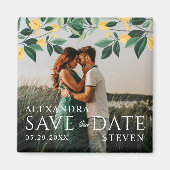 Elegant Lemon Tree Wedding Save The Date Photo Magneet (Voorkant)