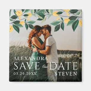 Elegant Lemon Tree Wedding Save The Date Photo Magneet