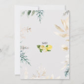 Elegant Lemon veegt het witte Floral bruiloft Kaart (Achterkant)