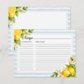 Elegant Lemon Vrijgezellenfeest Recipcard Kaart (Voorkant / Achterkant)